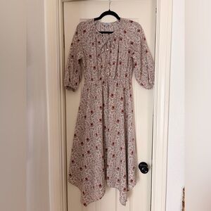 Polagram Floral and Paisley Cream Dress